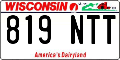 WI license plate 819NTT