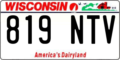 WI license plate 819NTV