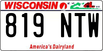 WI license plate 819NTW