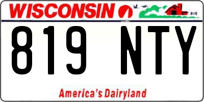 WI license plate 819NTY