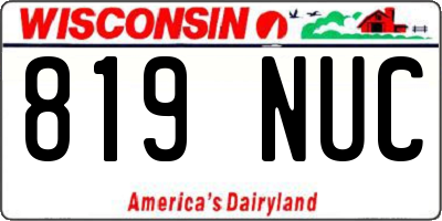 WI license plate 819NUC