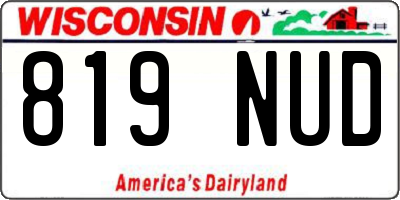 WI license plate 819NUD