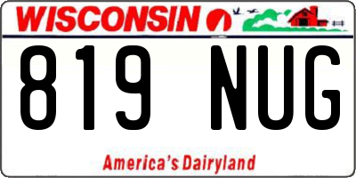 WI license plate 819NUG