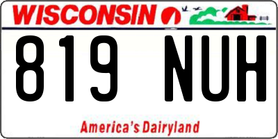 WI license plate 819NUH