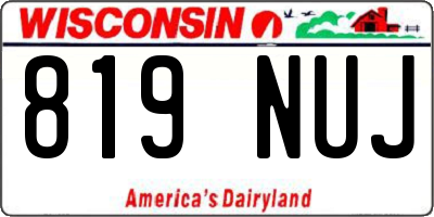 WI license plate 819NUJ