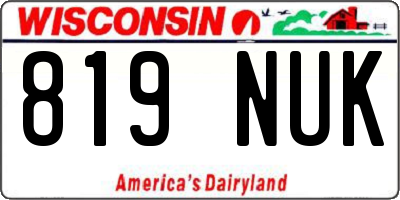 WI license plate 819NUK