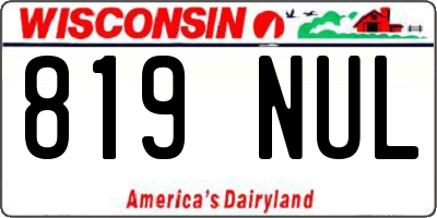 WI license plate 819NUL