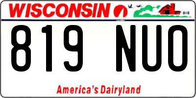 WI license plate 819NUO