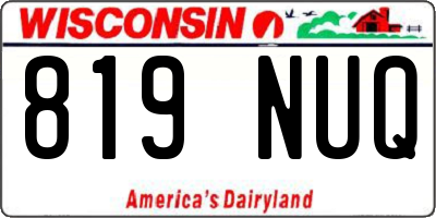 WI license plate 819NUQ