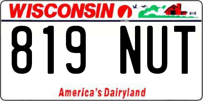 WI license plate 819NUT