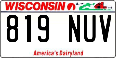 WI license plate 819NUV