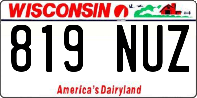 WI license plate 819NUZ