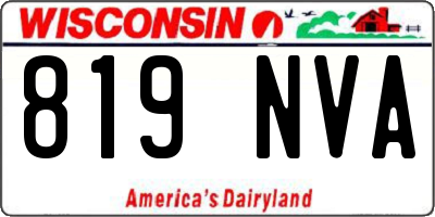 WI license plate 819NVA