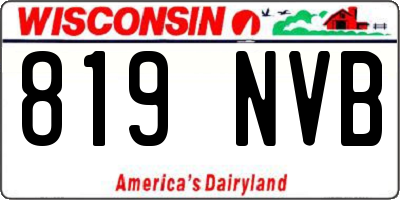 WI license plate 819NVB