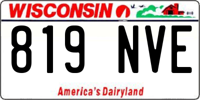 WI license plate 819NVE