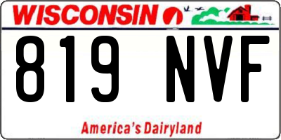 WI license plate 819NVF
