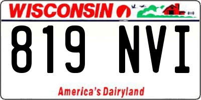 WI license plate 819NVI