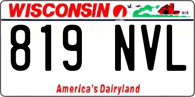 WI license plate 819NVL