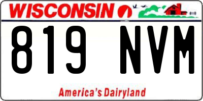 WI license plate 819NVM