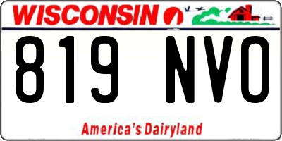 WI license plate 819NVO