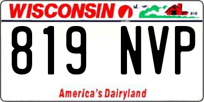 WI license plate 819NVP