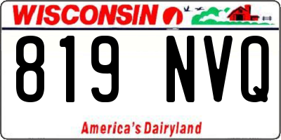 WI license plate 819NVQ