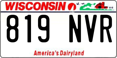 WI license plate 819NVR