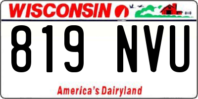 WI license plate 819NVU