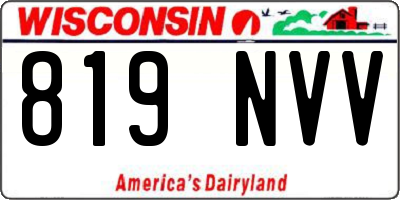 WI license plate 819NVV