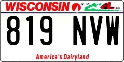WI license plate 819NVW