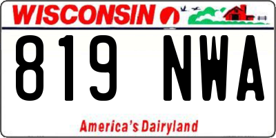 WI license plate 819NWA