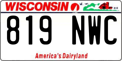 WI license plate 819NWC