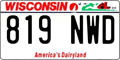 WI license plate 819NWD