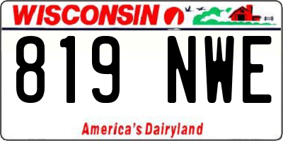 WI license plate 819NWE