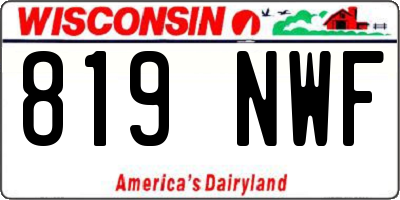 WI license plate 819NWF