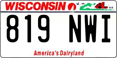WI license plate 819NWI