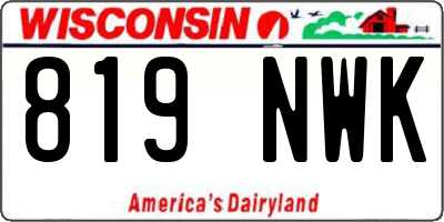 WI license plate 819NWK