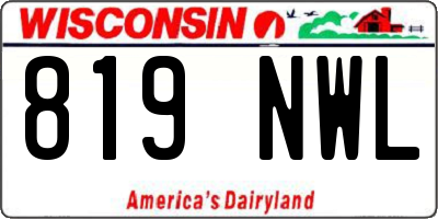 WI license plate 819NWL