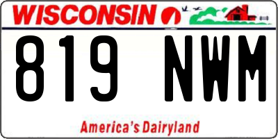 WI license plate 819NWM