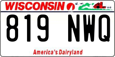 WI license plate 819NWQ