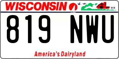 WI license plate 819NWU