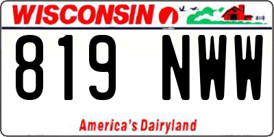 WI license plate 819NWW