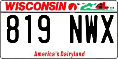 WI license plate 819NWX