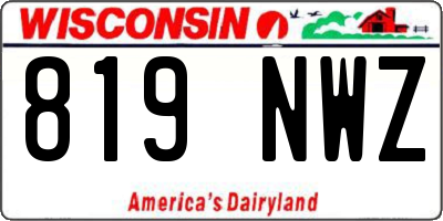 WI license plate 819NWZ