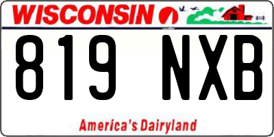 WI license plate 819NXB