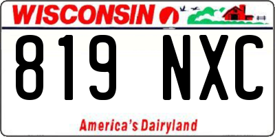 WI license plate 819NXC