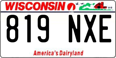 WI license plate 819NXE