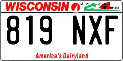 WI license plate 819NXF