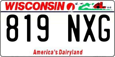 WI license plate 819NXG
