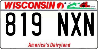 WI license plate 819NXN